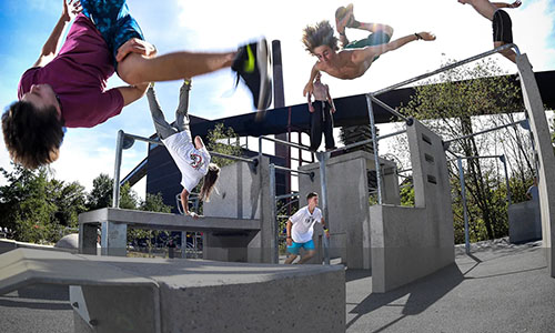 Skatepark, parkour y slackline Construcción de skatepark, parkour y slackline